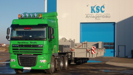 Schwerlasttransport eines Grundrahmen für ein Turbine von Hagenwerder nach Siemens Görlitz 